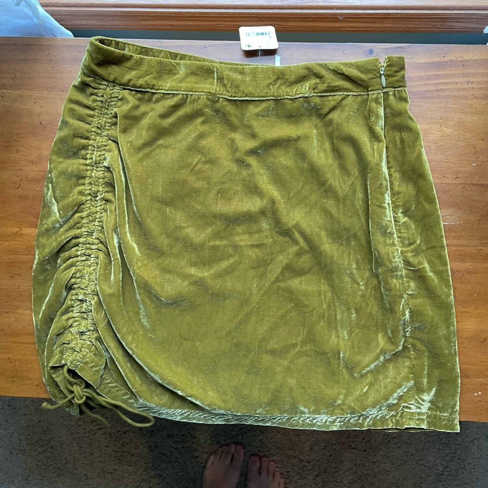 NWT Free People Velvet Olive Skirt